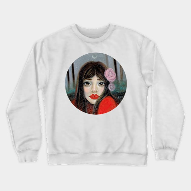 Kate - Lady in Red Crewneck Sweatshirt by KimTurner